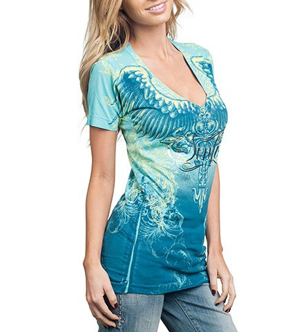 Жіноча футболка Sinful by Affliction CRAFTWORK V-Neck ціна